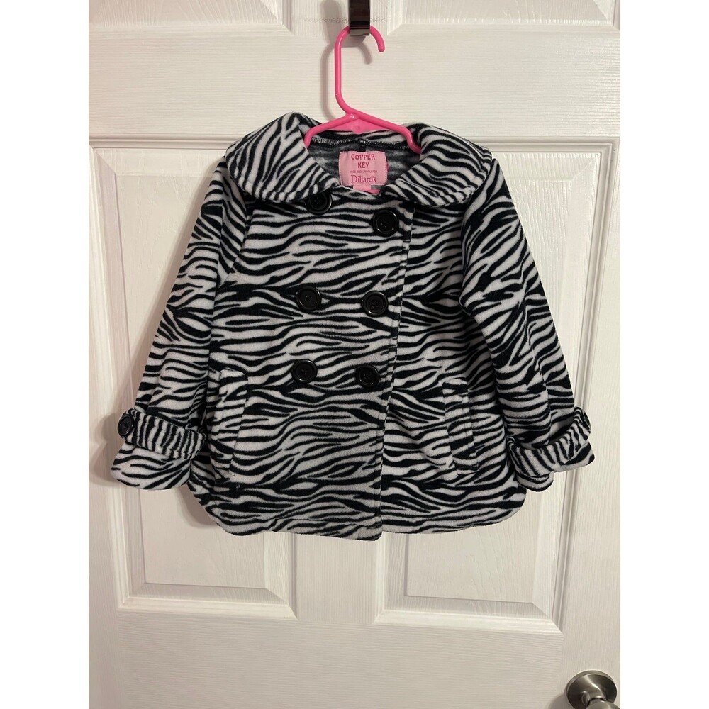 Copper Key Zebra Print Fleece Jacket Size 2/3